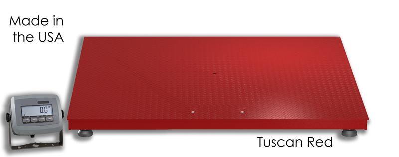 SOL-WH44 4 x 4 5000 lb Floor Scale - SOL-WH44 Tuscan Red - NewScalesonline.com